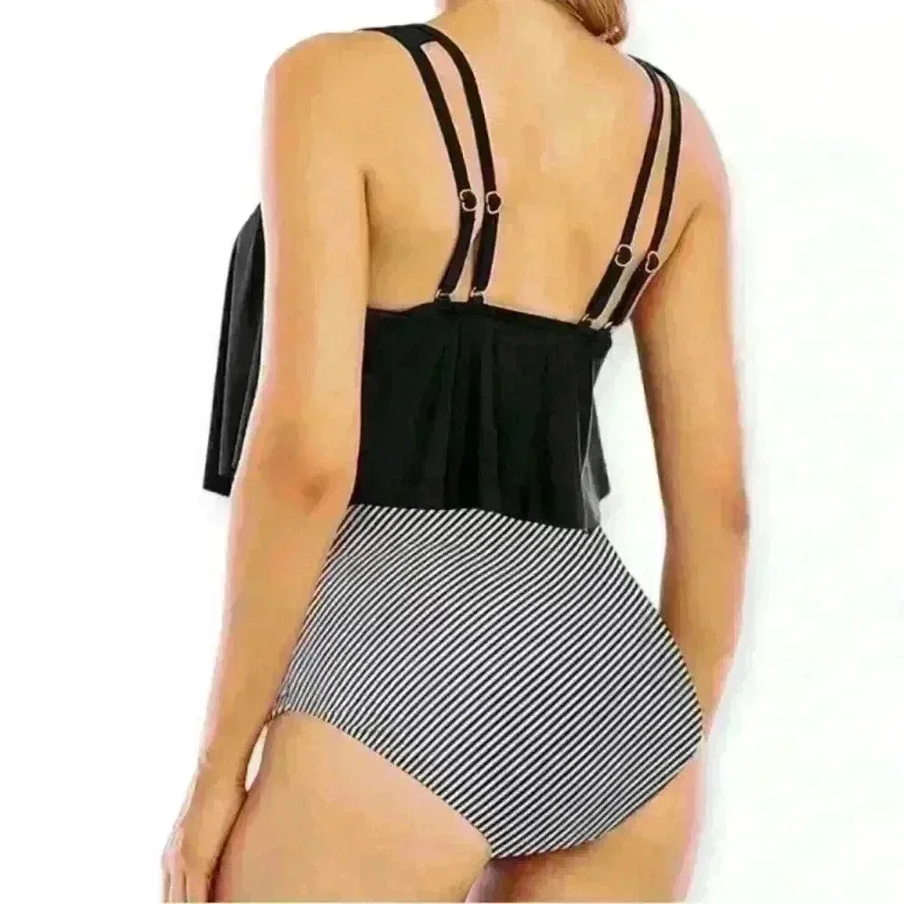 Ruffle Tankini High Waist Shorts
